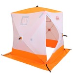 Палатка зимняя куб СЛЕДОПЫТ 1,5 х1,5 м, Oxford 210D PU 1000, 2-местная, цв. бело-оранж. PF-TW-09